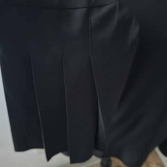 Talbots black crepe pleated bell sleeves back key hole top blouse Sz XL new - Picture 6 of 9